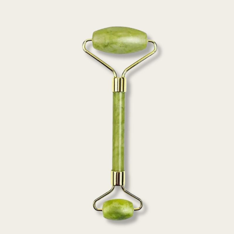 Rouleau jade pour le visage avec double embout pour massage en douceur
