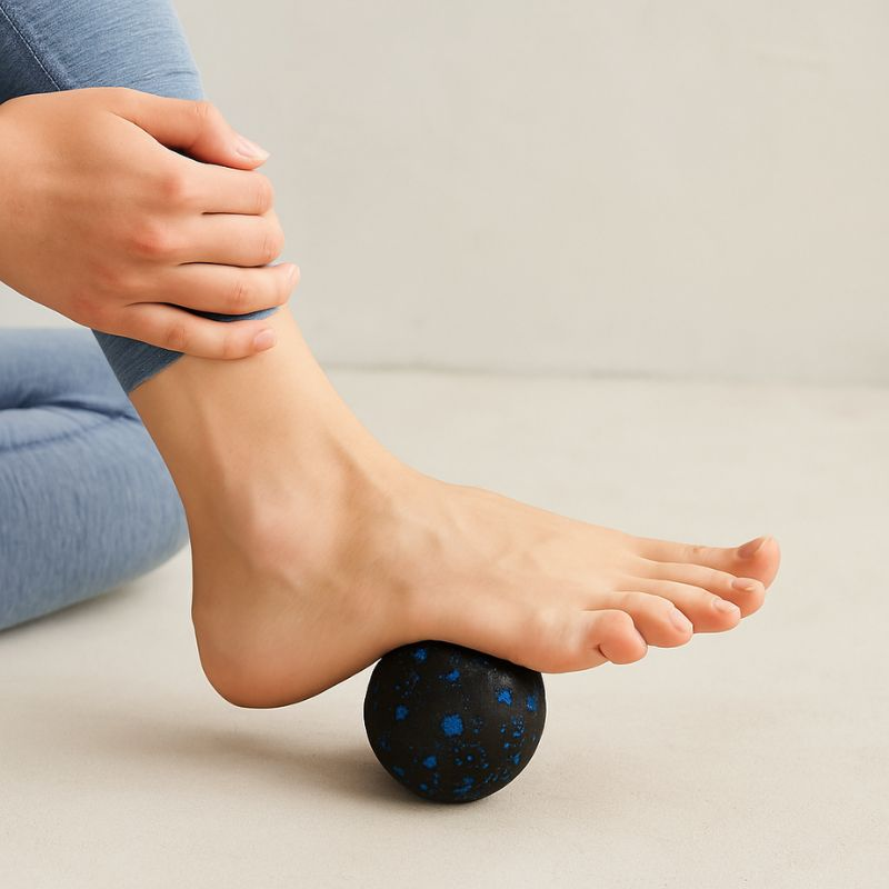 Utilisation d'une balle de massage pour un massage dos 