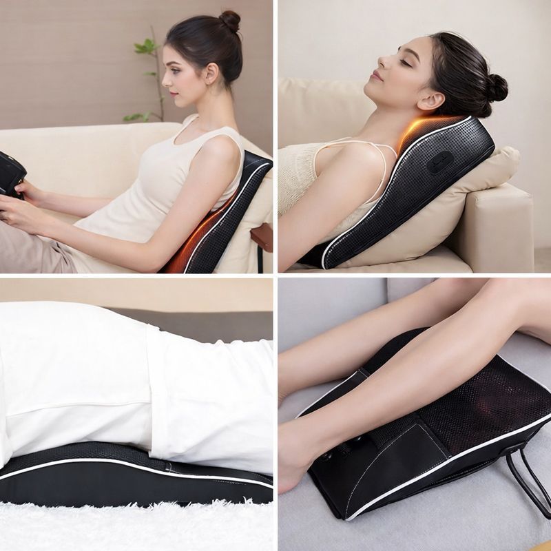 Coussin de massage multi-zones utilisable pour le dos, la nuque et les jambes