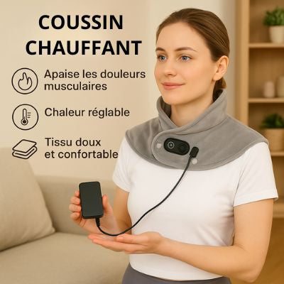 Coussin chauffant massant pour le cou et les épaules