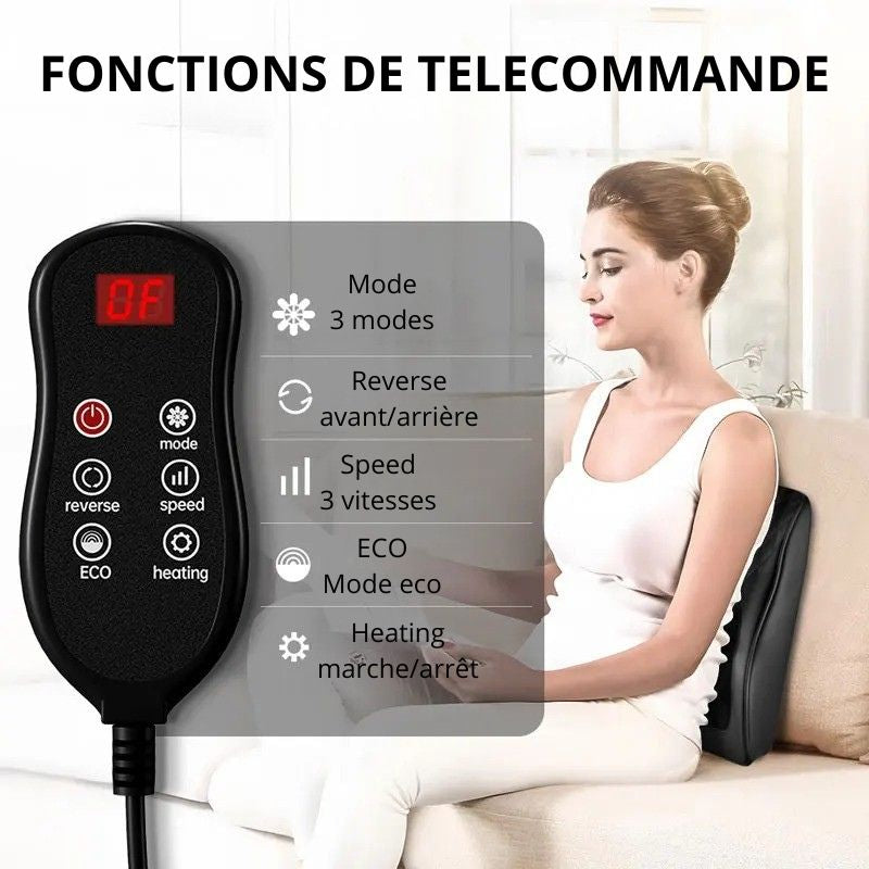 Coussin massant dos telecommande