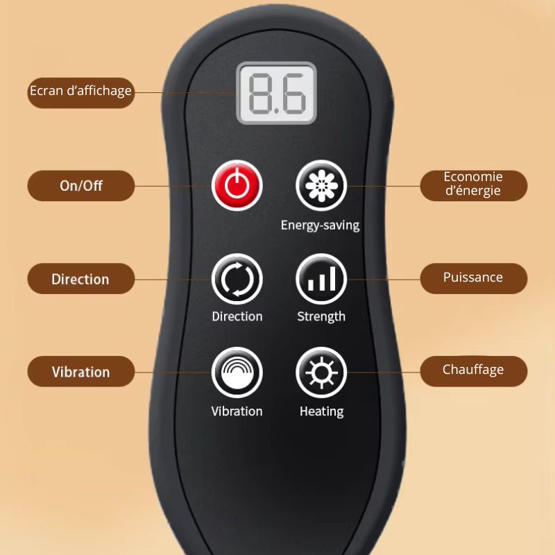 télécommande coussant massant dos et  nuque