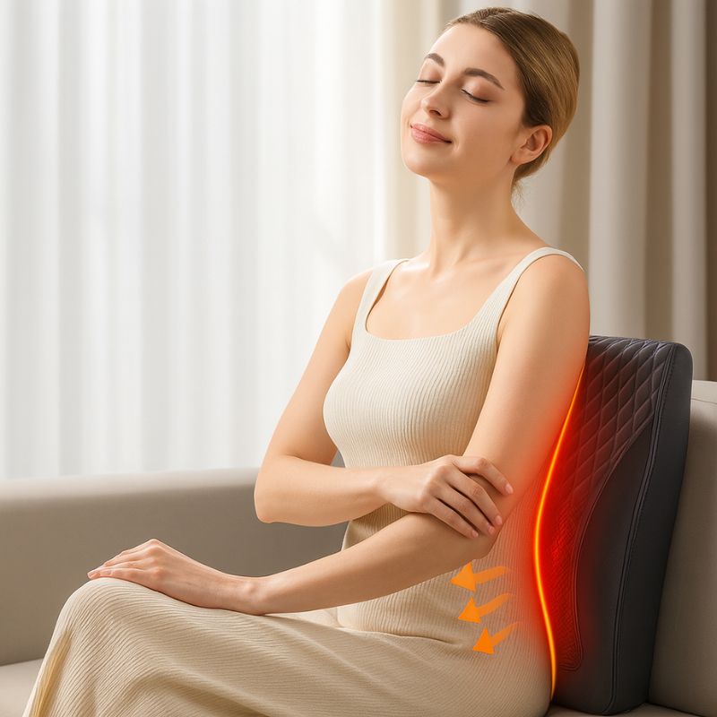 Coussin massant dos utilisation femme