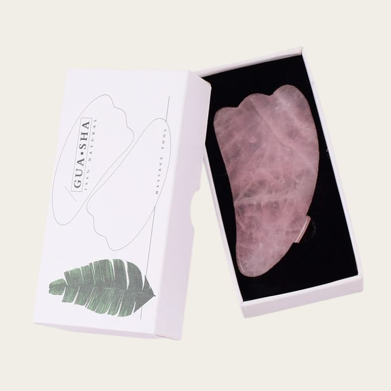 Coffret Gua Sha Quartz Rose avec boîte cadeau