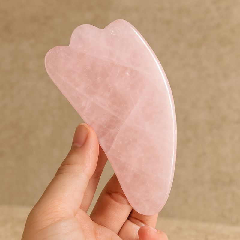 Gua Sha Quartz Rose dans un univers zen