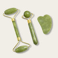 Ensemble Gua Sha et rouleaux de jade pour massage facial raffermissant et soin de la peau