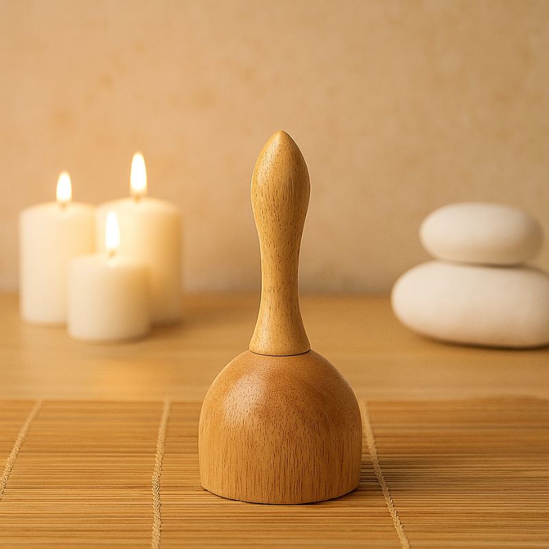 Outils maderotherapie en kit – ventouse bois debout sur une serviette