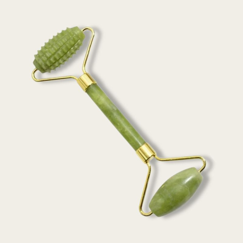 Rouleau facial en jade à picots pour massage profond du visage et du cou