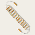 Rouleau Maderotherapie en bois naturel vu à plat, accessoire de massage pour drainage lymphatique