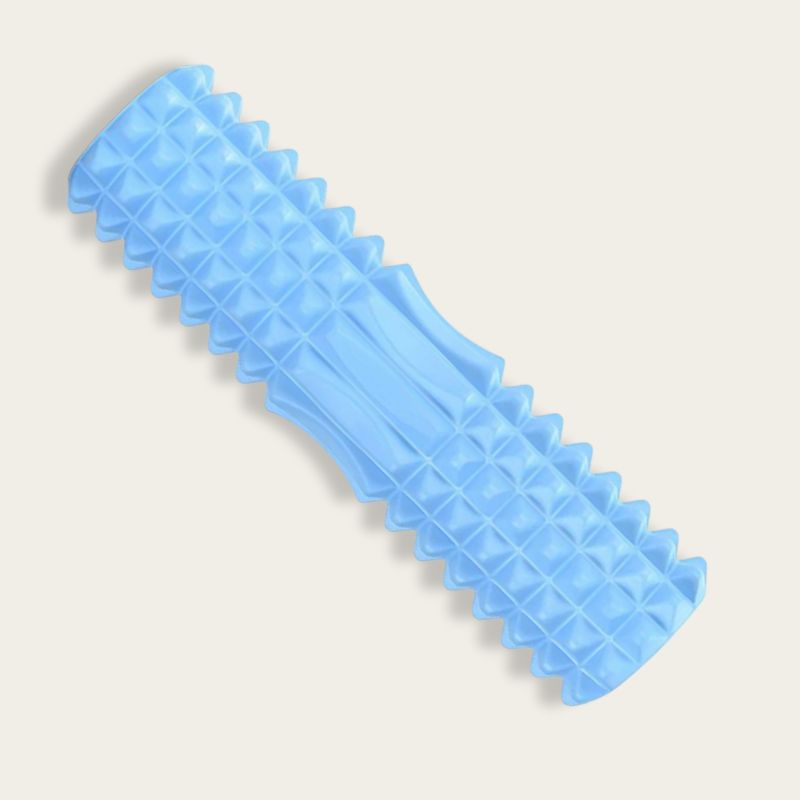 Rouleau de massage dos bleu ciel en EVA avec reliefs pour auto-massage