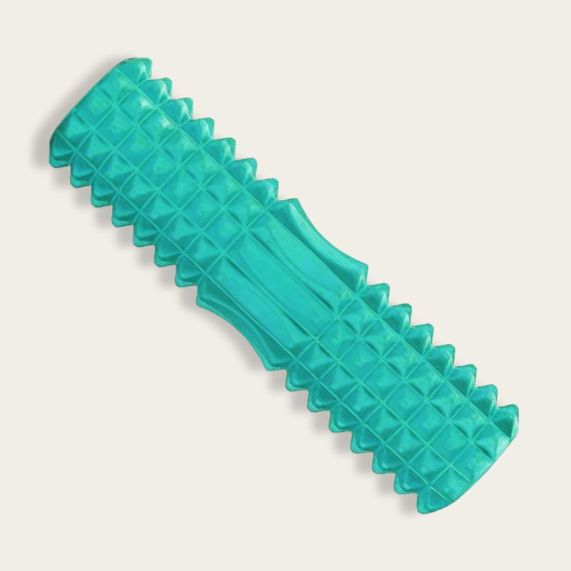 Rouleau de massage dos turquoise en EVA avec reliefs pour auto-massage