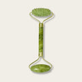 Rouleau pierre de jade à double embout, lisse et texturé, pour massage du visage
