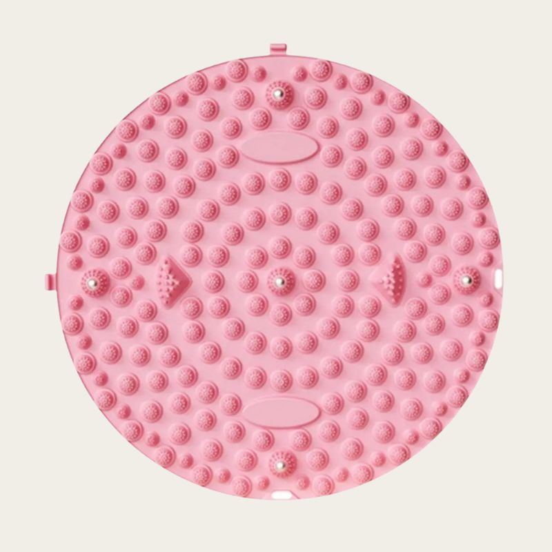 Tapis acupression pieds rond rose 50 cm pour massage relaxant