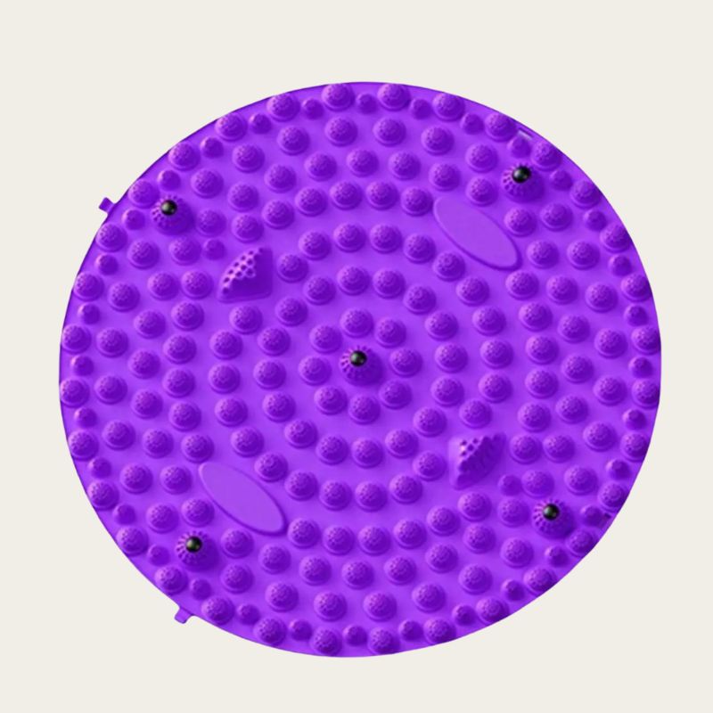 Tapis acupression pieds rond violet 55 cm pour réflexologie plantaire