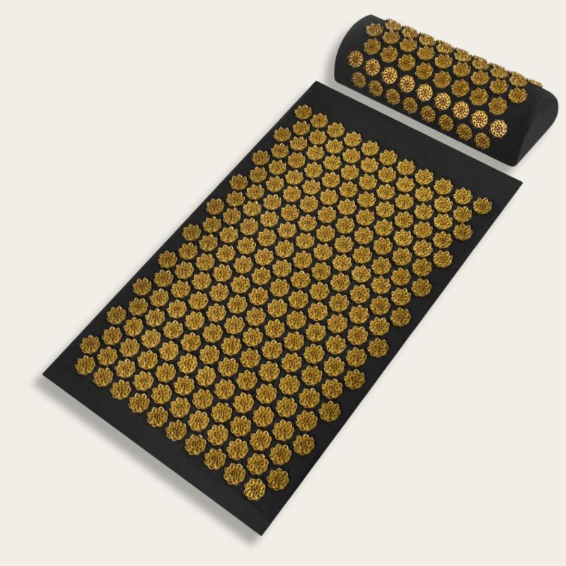 Tapis de champ de fleurs marron avec picots en forme de lotus pour soulager les tensions