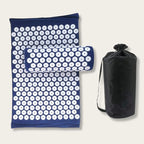 Tapis de Fakir bleu avec coussin acupression et sac de transport